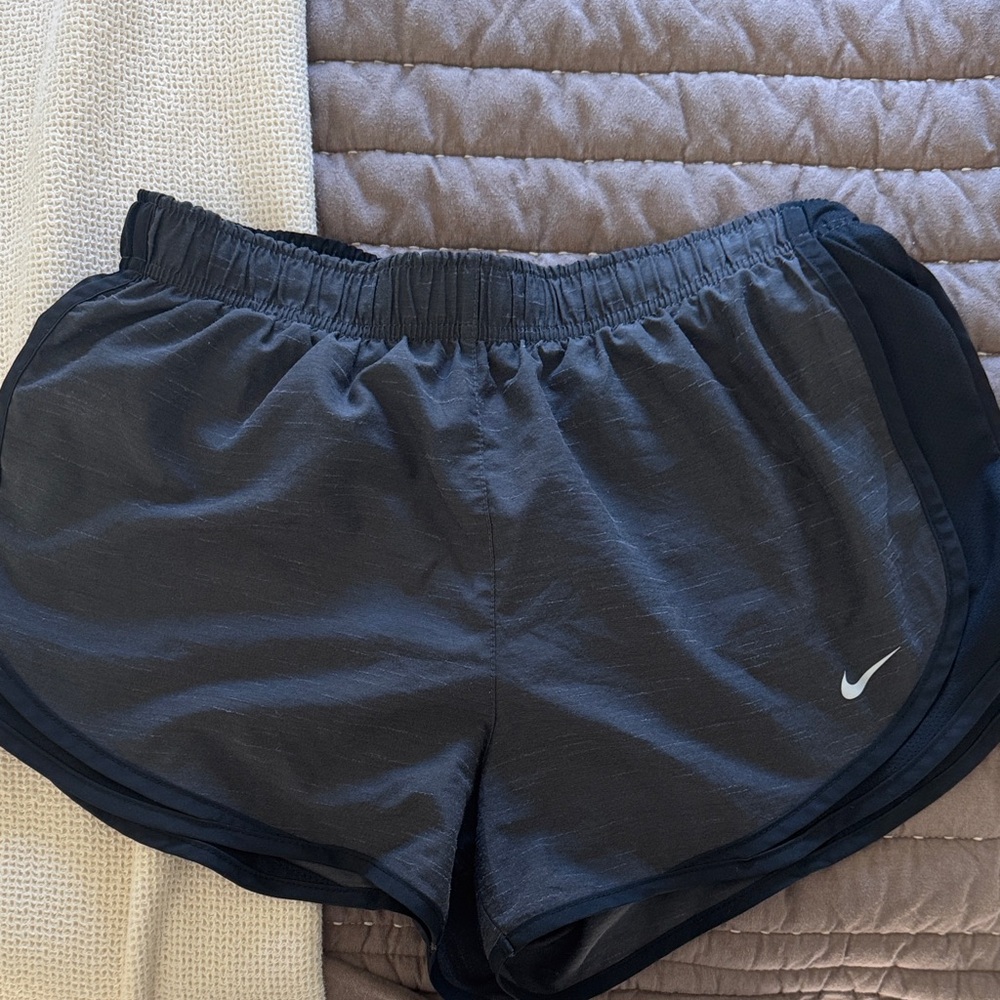 Nike Women's Black Athletic Running Shorts with White Swoosh